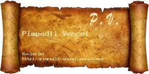 Pimpedli Vencel névjegykártya